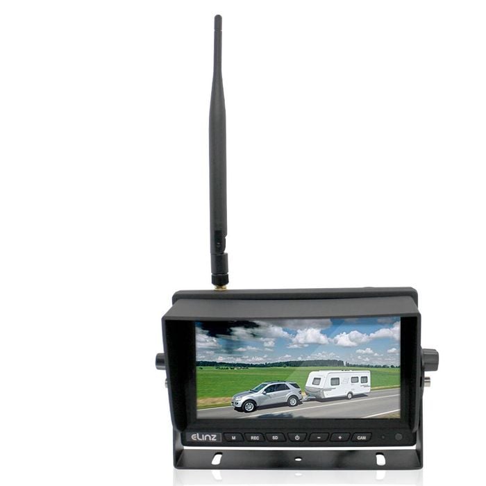 Elinz 2CH Digital Wireless 7" DVR Splitscreen Monitor  12V 24V Car Caravan Truck Trailer - 7.0"