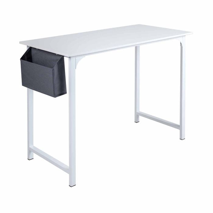Costway Computer Desk Industrial Study Writing Table Storage Bag White