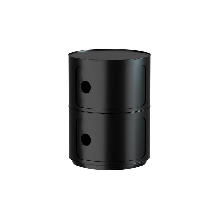 Miuz 2 Tier Black Replica Componibili Round Storage Cabinet