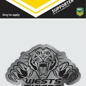 NRL Chrome Decal - West Tigers - Car Sticker 12x12cm