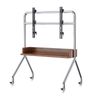 Nomad Solid Mobile TV TROLLEY Stand Mount Bracket Stainless Steel with Timber Shelf 32 to 75 inch