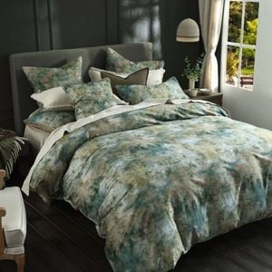 Mm Linen Reverie 300tc Cotton Sateen Watercolour Print Quilt Cover Set King