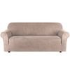 Smarcute 3 Seater Stretch Suede Soft Luxurious Fabric Sofa Cover Sand