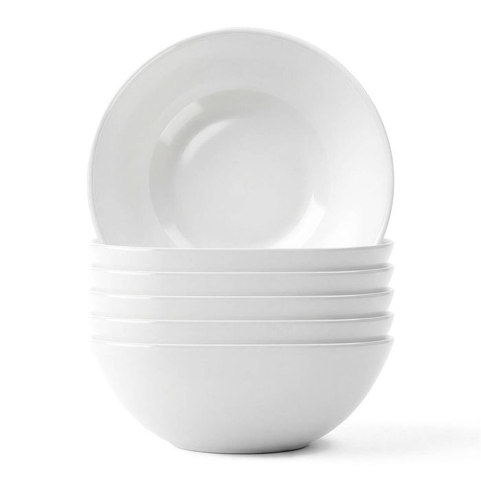 Argon Tableware Round Opalware Cereal Bowls - 16cm - White - Pack of 6