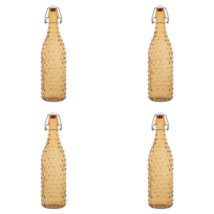 4PK Porto Pop Soda Lime Glass Bottle 30.5cm/900ml - Dot Tangerine