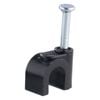 DETA 6mm Black Round Cable Clips - 20 Pack