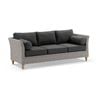 Carolina 3 Seater Outdoor Wicker Lounge - Harper -Charcoal