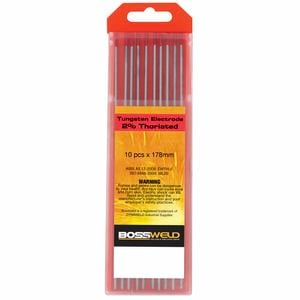 Bossweld 3.2mm 2% Thoriated Tungsten Electrode - 10 Pack