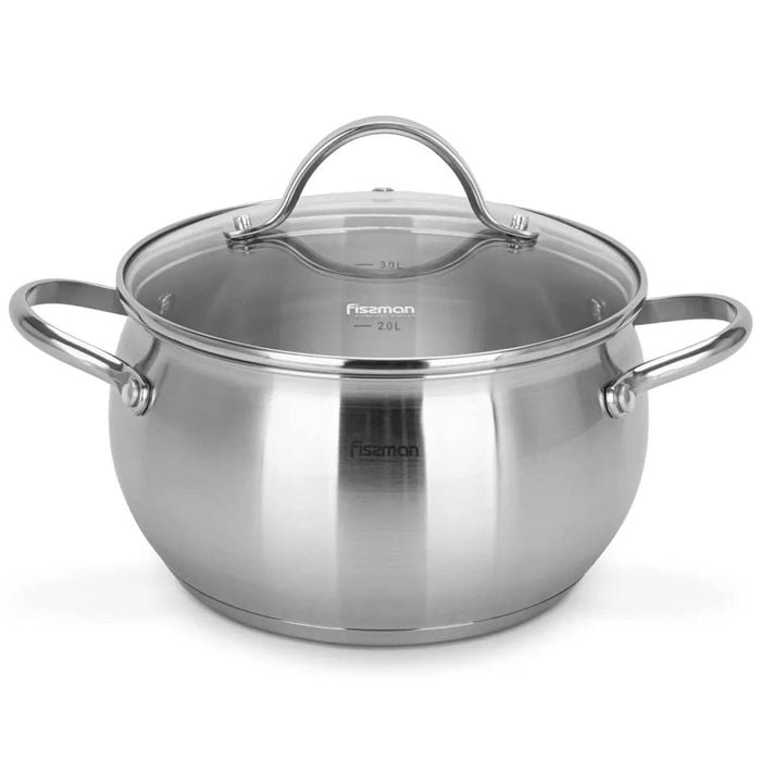 Stockpot With Glass Lid Stainless Steel 3.5 Ltr - Martinez Series