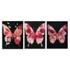 3pcs a Pink Butterfly Nature Colorful Perfect Print 100% Australian Made 3 x 40x60cm (Metal Print)