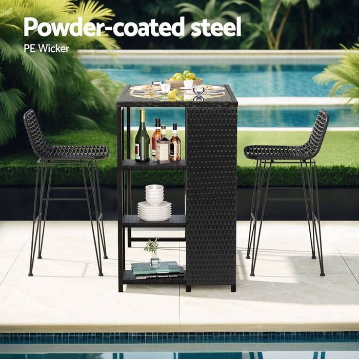 Wicker bar set bunnings discount