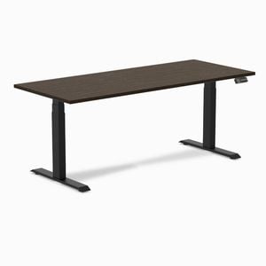 Desky Dual Sit to Stand Dark Bamboo Desk 1800x750mm Matte Black Frame