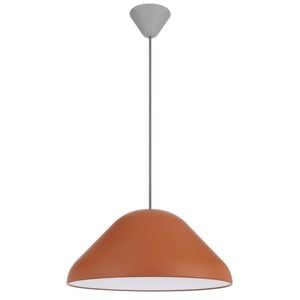 Telbix Hanami Modern Pendant Hanging Lamp Light Metal Plastic Orange Grey Satin