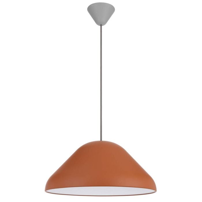 Telbix Hanami Modern Pendant Hanging Lamp Light Metal Plastic Orange Grey Satin