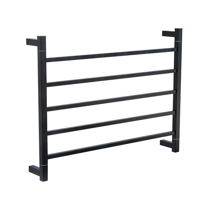 Barelli Matte Black 5 Bar Square Heated Towel Rail 