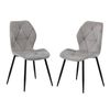 Oikiture Dining Chairs Set of 2 Velvet Grey