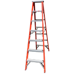Indalex 2.1m 180kg Pro Series Industrial Fibreglass Double Sided Step Ladder