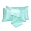 LINENOVA 2pcs Luxury Silk Satin Pillow Cases Pillowcase Cushion Covers - King,Sage
