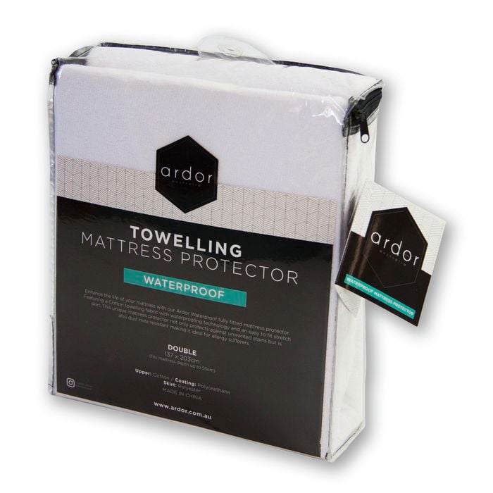 Ardor Single White Towelling Waterproof Mattress Protector