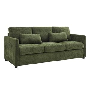 Brighton Sofa Couch Lounge 3 Seater Olive Fabric