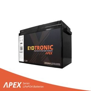 Exotronic 12V 300Ah Apex IP67 Smart Bluetooth Lithium Battery
