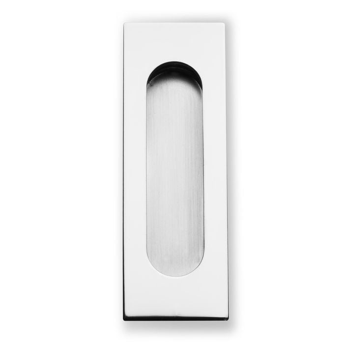 Lemaar 120 x 40mm Satin Stainless Steel Rectangle Oval Flush Pull