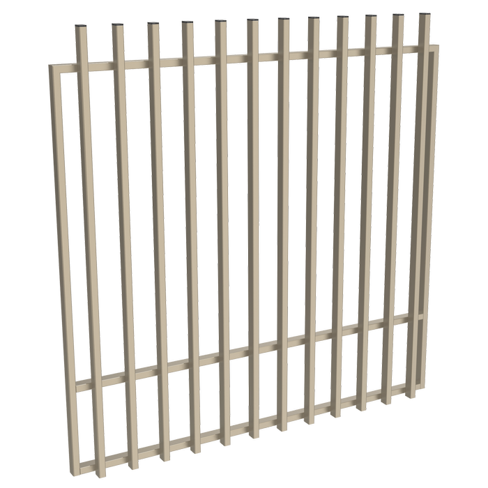 ProtectorAl 1201-1500W x 1500H Paperbark Aluminium Batten Garden Gate