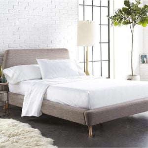 Luxor Single White Color 1000TC 100% Cotton Fittd Sheet Flat Sheet Pillowcase Set
