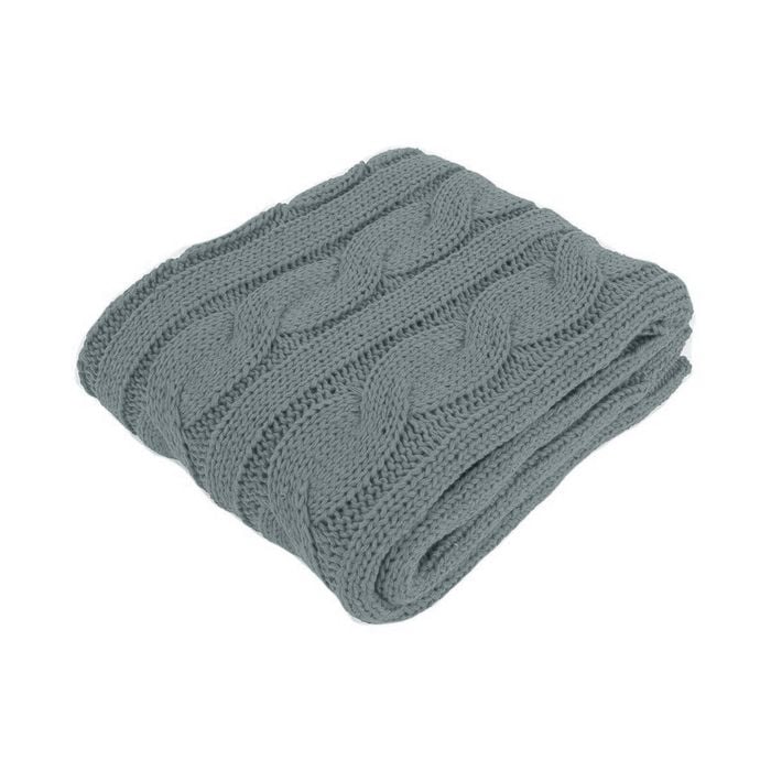 Bloomington Hudson Knitted Throw Rug 127 x 152 cm Grey