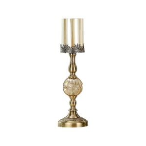 SOGA 47cm Glass Candle Holder Candle Stand Glass/Metal
