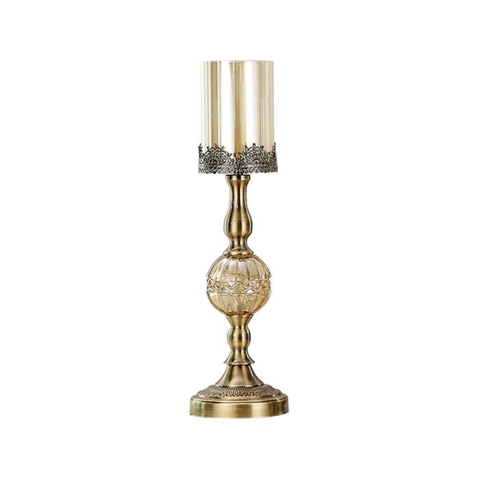 SOGA 47cm Glass Candle Holder Candle Stand Glass/Metal