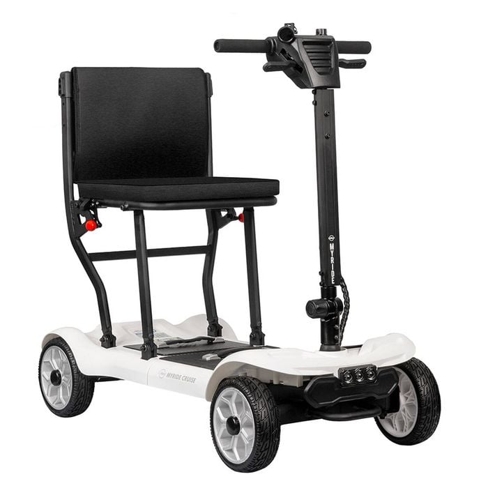 Portable Mobility Scooter - Lightweight Foldable Electric Transport for Seniors & Commuters - White  - DJMed