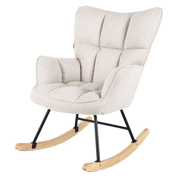 Costway Rocking Chair Lounge Recliner White
