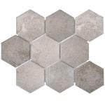 Decor8 Tiles 30 x 30cm Grey Como Hexagon Stone Porcelain Mosaic Tile