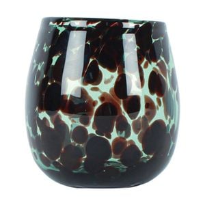 Maine & Crawford Arlo 13x12cm Leopard Print Flower Vase Home Table Decor Emerald