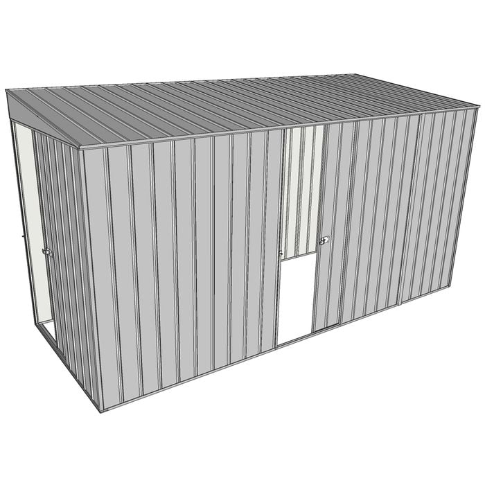 Build-a-Shed 1.5 x 3.7 x 2m Single Sliding Side Door Skillion Shed - Zinc