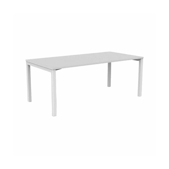 Olg Axis Single White Frame White Top Scallop Office Desk L1800mm X W750mm