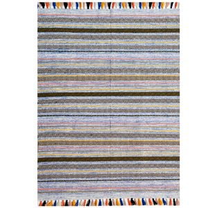 Handwoven Natural Mizo Rug-6320-Blue Multi-120x180cm
