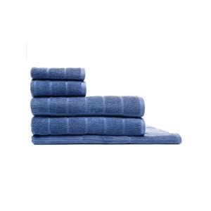 5pc Sheraton Luxury Maison Subway Towel Pack 100% Cotton River Blue