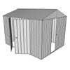 Build-a-Shed 2.3 x 3.0 x 2.3m Front Gable Single Sliding Door and Double Hinged Door Shed - Zinc