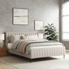 Coco Queen Beige Fabric Upholstered Bed Frame