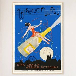 Galrie The Ballet Archduke Wiener Luft 1926 Vintage Austrian Silent Film Poster Art, Wood Frame, A1 60 x 84cm (23 x 33inch)