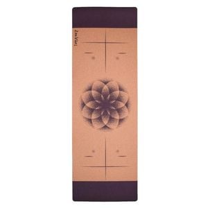 Zenvibes Extra-Thick 7mm Cork Yoga Mat - Flower Of Life Elements