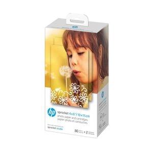 HP Sprocket Studio 4x6 Inch (10x15cm) 80x Sheets Photo Paper/Cartridges