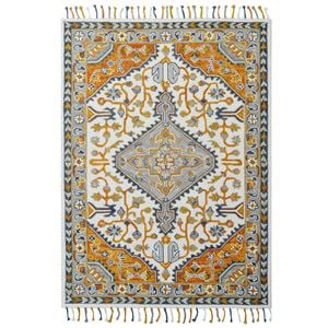 Handmade Lyon Wool Rug-6300-Ivory Grey-160x230cm