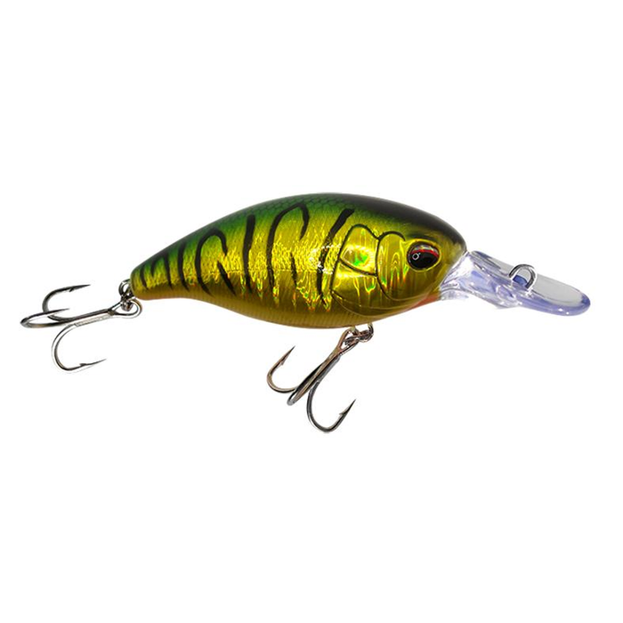 Profishent Chainsaw 80mm Mid Run Crankbait Hard Body Fishing Lure Green Black Gold