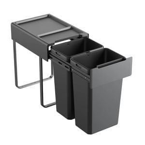 Kaboodle 2 x 26L Base Mount Pullout Bin - to suit 400mm Base Cabinet