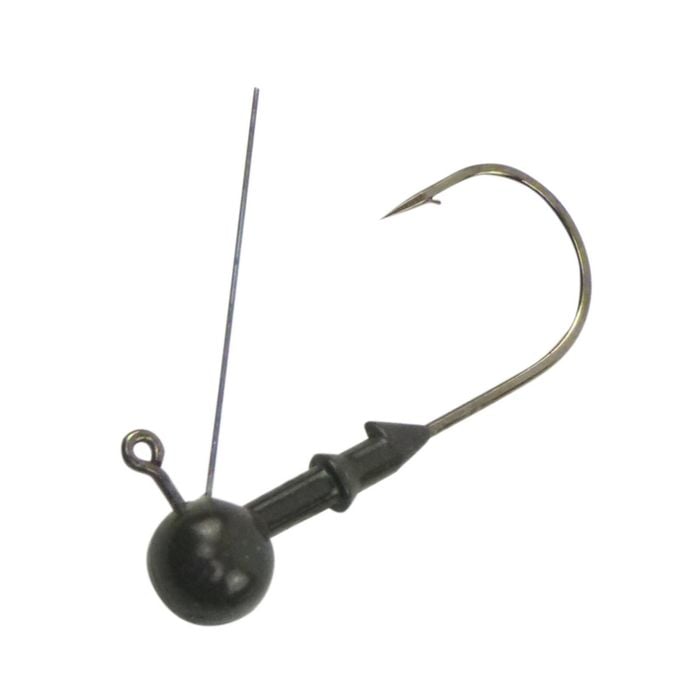 Vike 1/16 Oz Weedless Round Tungsten Jig Head, Size 1/0 Hook, 4 Pack