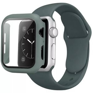 Silicone Sports Watch Band Strap + Case Set - For Apple iWatch [42mm Series 3] (Green)