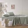 Vintage Design Homewares Queen Light Slate Grey  French Linen Sheet Set